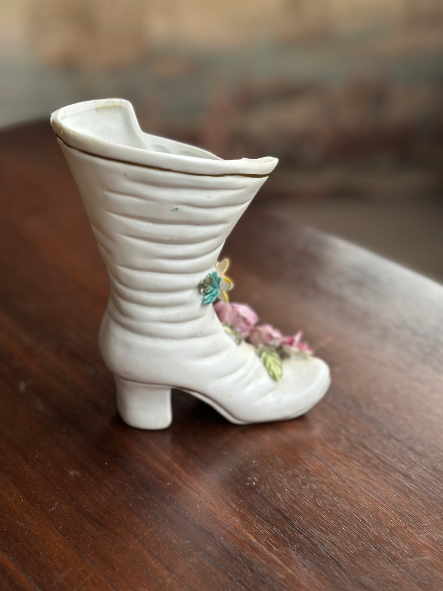 Wazonik Vintage Bucik - Francuska Porcelana Z Kwiatami i Złoceniami