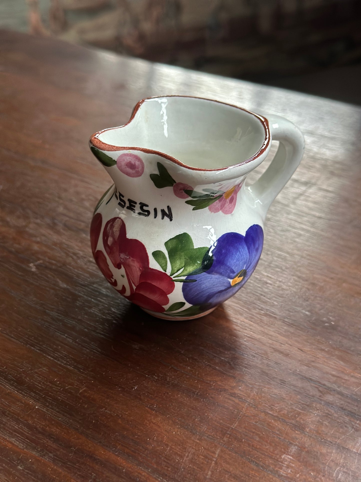 Mini Dzbanek Vintage "Ręcznie Malowane Maki" - Ceramika Z Francji