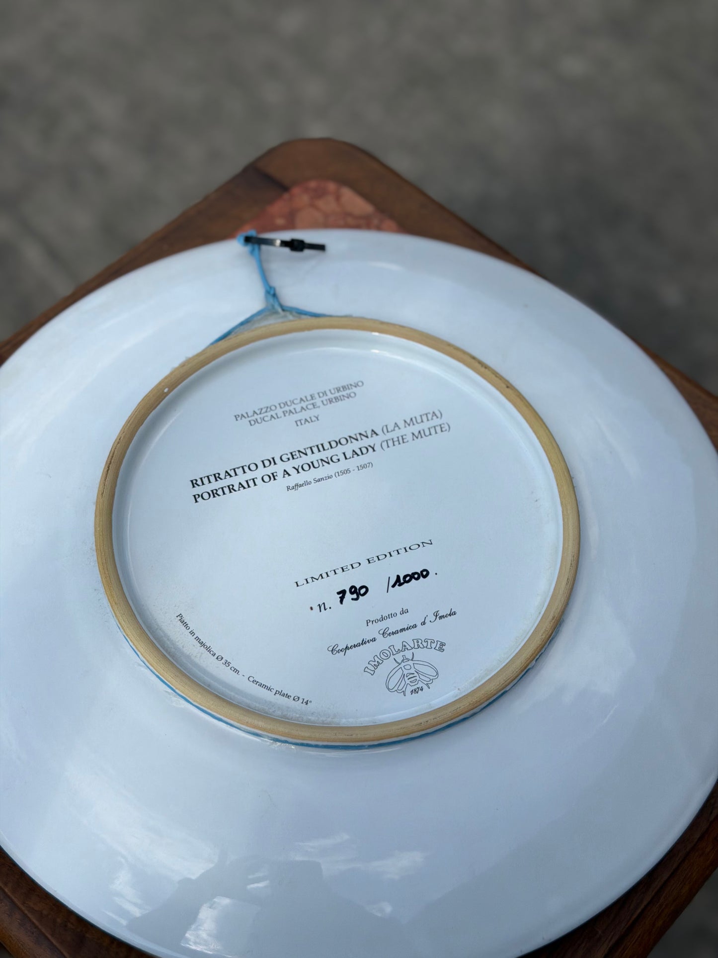Talerz Ceramiczny Kolekcjonerski – Reprodukcja "La Muta" Rafaela, Imolarte, Włochy, Edycja Limitowana