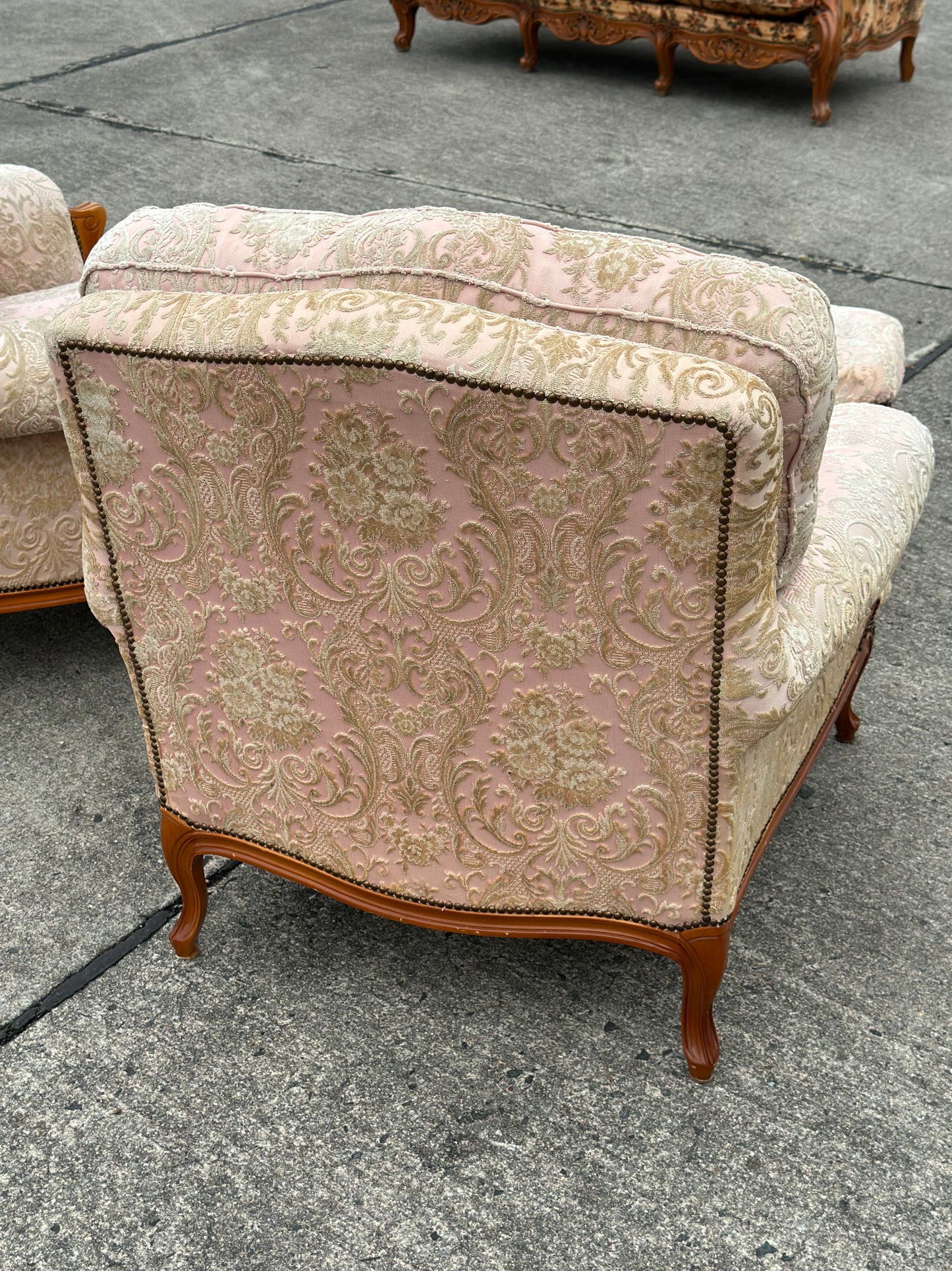 Zestaw salonowy w stylu ludwikowskim - Sofa, 2 fotele | Francja XX w.