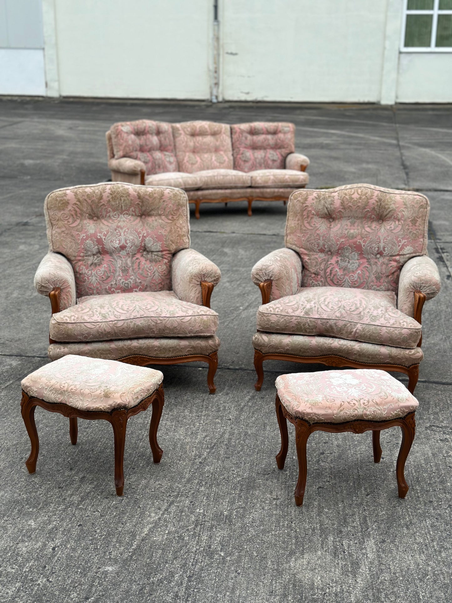 Zestaw salonowy w stylu ludwikowskim - Sofa, 2 fotele | Francja XX w.