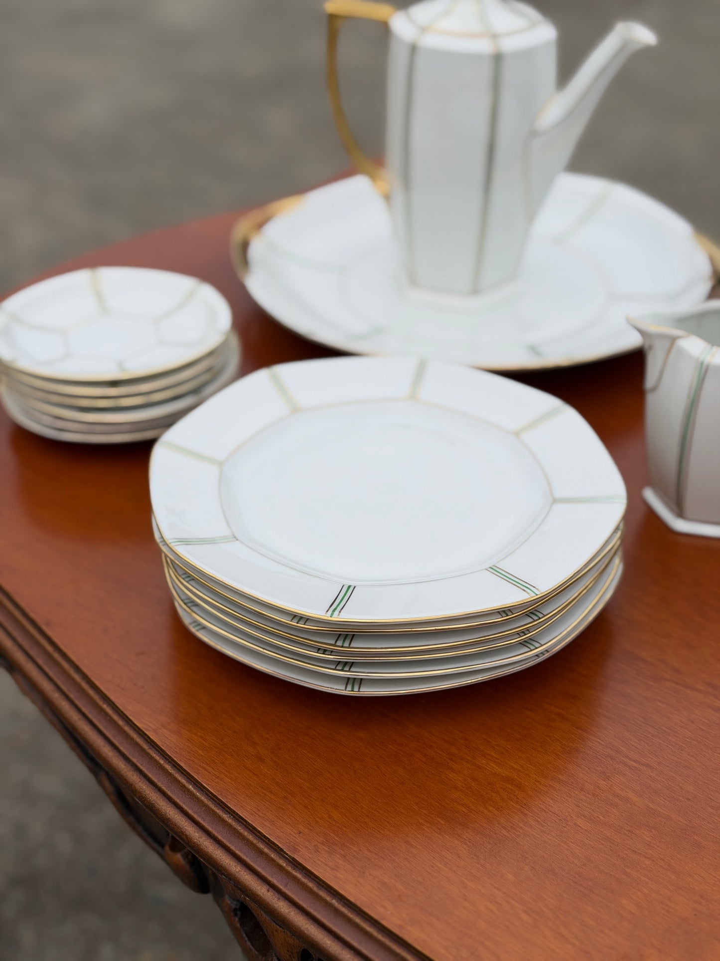 Serwis Kawowy Art Deco dla 6 Osób – Porcelana MZ Altrohlau, Czechosłowacja, Lata 20./30. XX w.