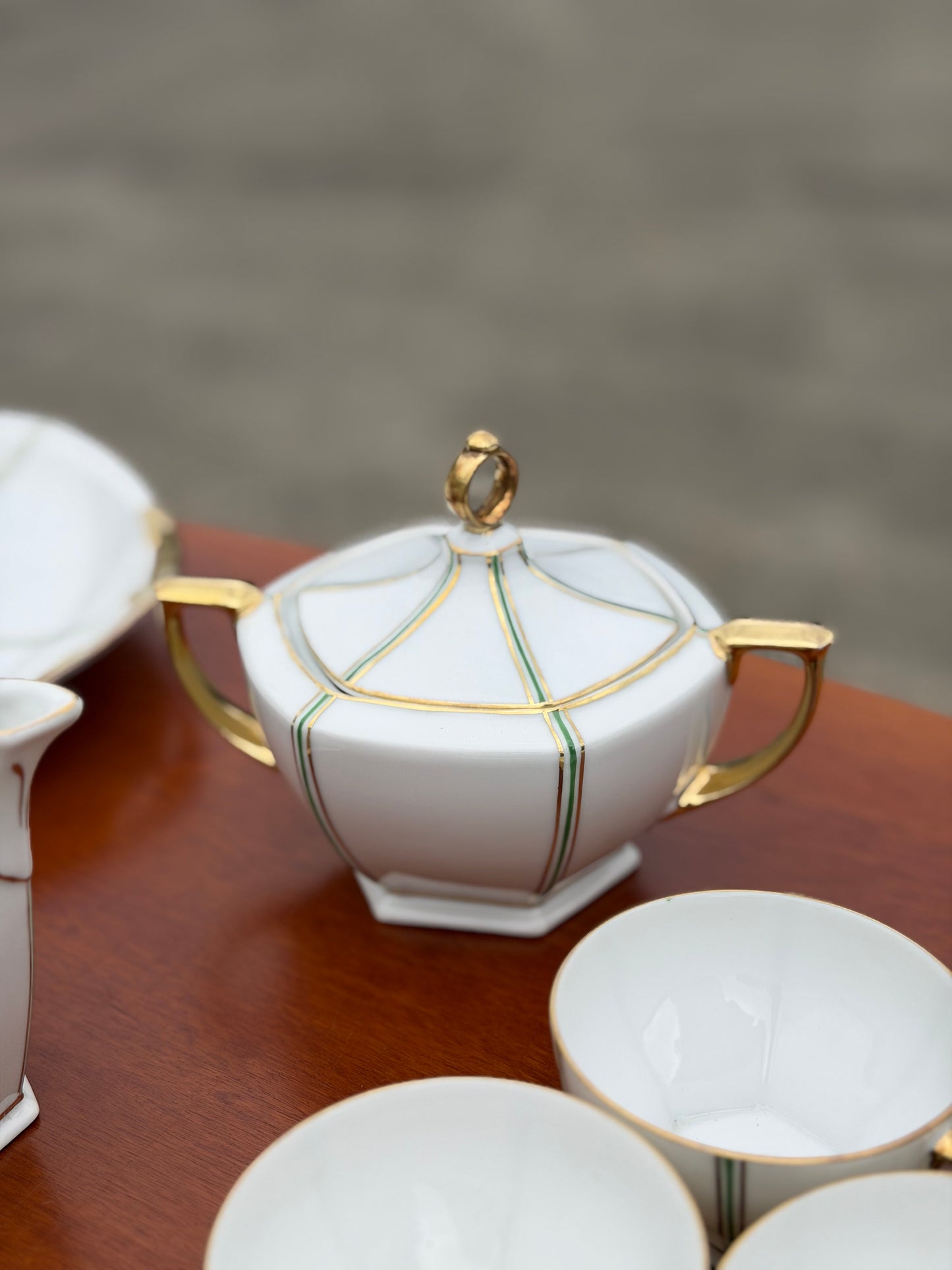 Serwis Kawowy Art Deco dla 6 Osób – Porcelana MZ Altrohlau, Czechosłowacja, Lata 20./30. XX w.