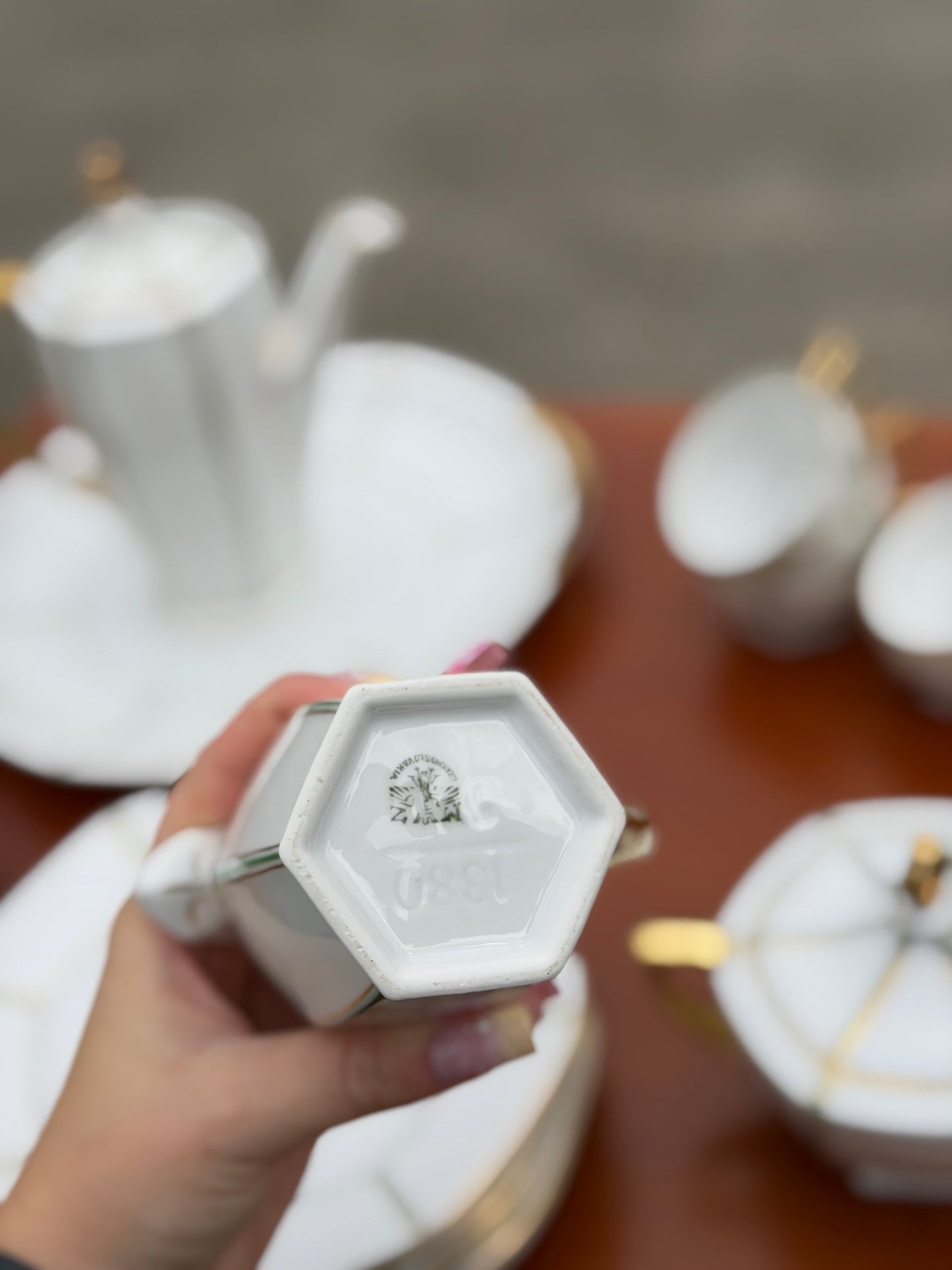 Serwis Kawowy Art Deco dla 6 Osób – Porcelana MZ Altrohlau, Czechosłowacja, Lata 20./30. XX w.