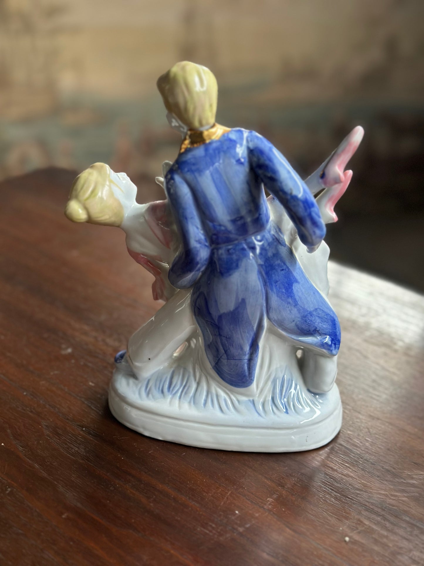 Figurka Vintage "Tańcząca Para" - Porcelana Złocona Z Francji