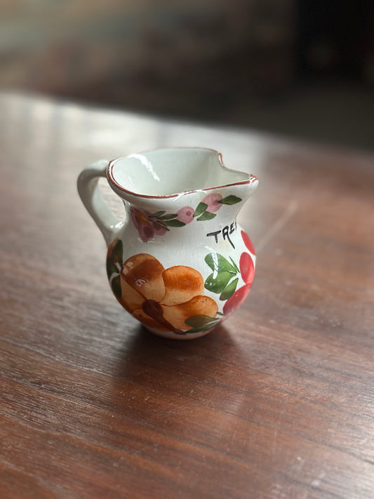 Mini Dzbanek Vintage "Ręcznie Malowane Maki" - Ceramika Z Francji