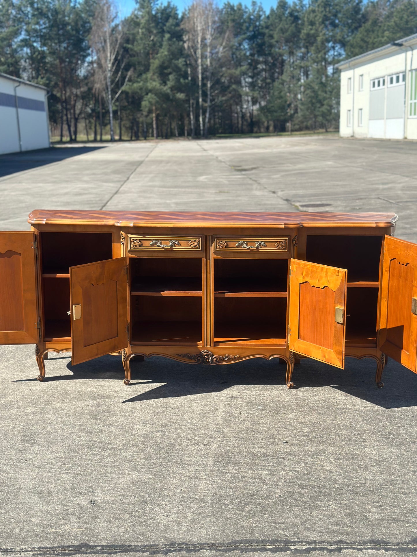 Antyczny bufet dębowy w stylu Ludwika XV | Francja, XX w.