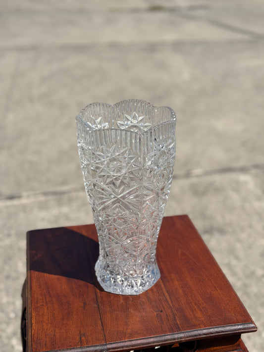 Wazon Kryształowy Vintage – Szlifowany Kryształ, Francja